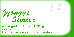 gyongyi simmer business card